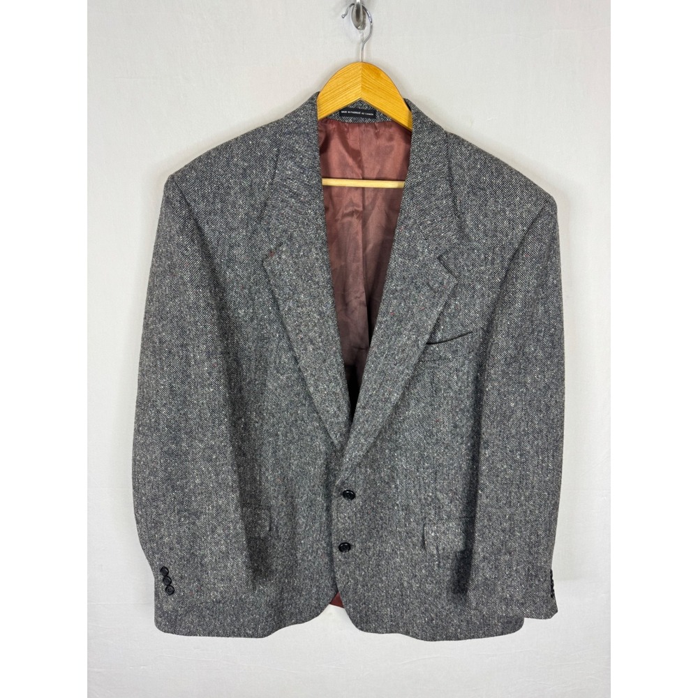 Magee Donegal Tweed Blazer Mens 48 Reg Grey Wool Sports Coat Moores Ireland